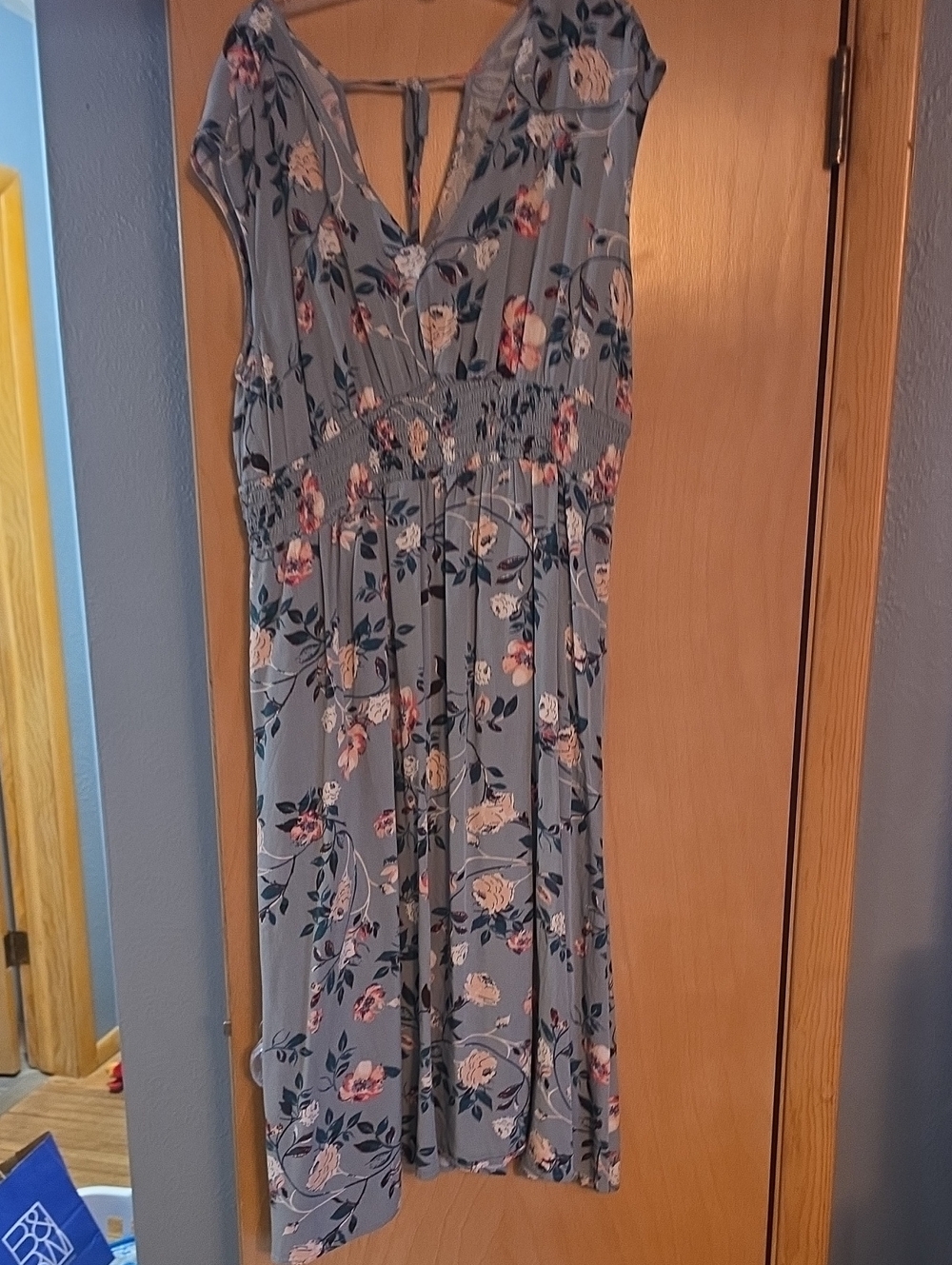 Maurices Dusty Blue Floral Midi Dress